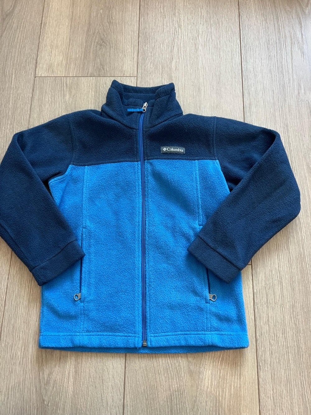 Columbia Boys' Steens Mountain Fleece Jacket Blue Size S8 Zip Up
